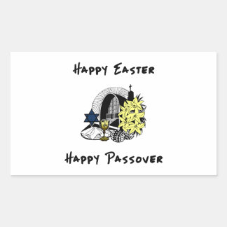 Happy Interfaith Easter and Passover Rectangular Sticker
