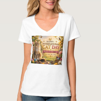 Happy International Cat Day | Celebrate Our Feline T-Shirt