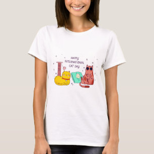 Happy International Cat Day Cute Cat Lover T-Shirt
