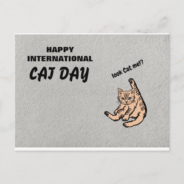 Happy International Cat Day Post Card (Front)