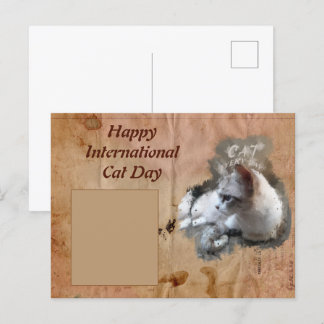 Happy International Cat Day Postcard