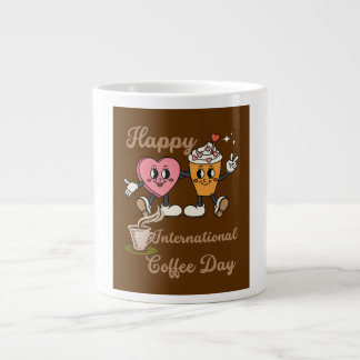 Happy International coffee day.. Large Coffee Mug