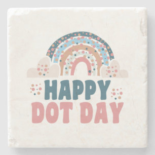 Happy International Dot Day 2022 Polka Dot Day Stone Coaster