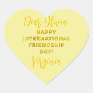 Happy International Friendship Day Heart Sticker