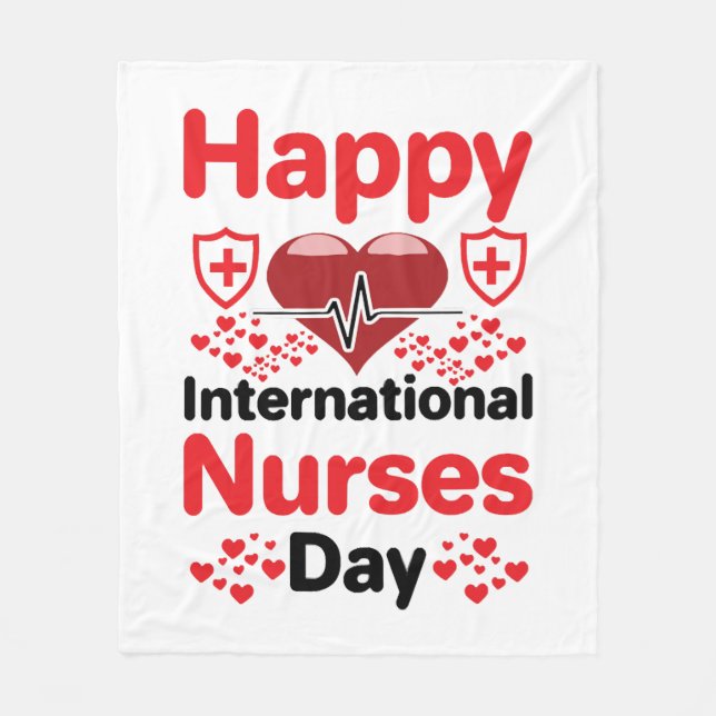happy international nurses day fleece blanket (Front)