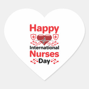 happy international nurses day heart sticker