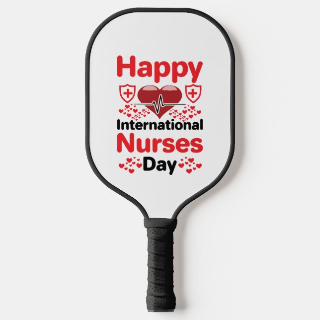 happy international nurses day pickleball paddle (Front)