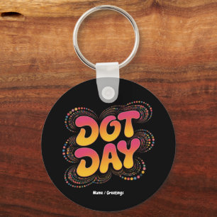 Happy International Polka Dot Day Women Girls Kids Key Ring