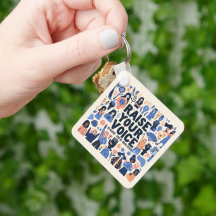 happy international women's day key ring