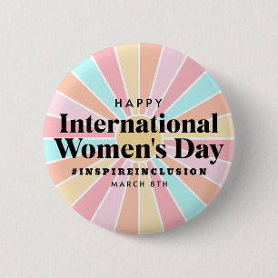 Happy International Women's Day   March 8th 6 Cm Round Badge