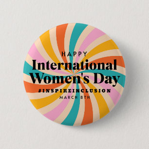 Happy International Women's Day   March 8th Button