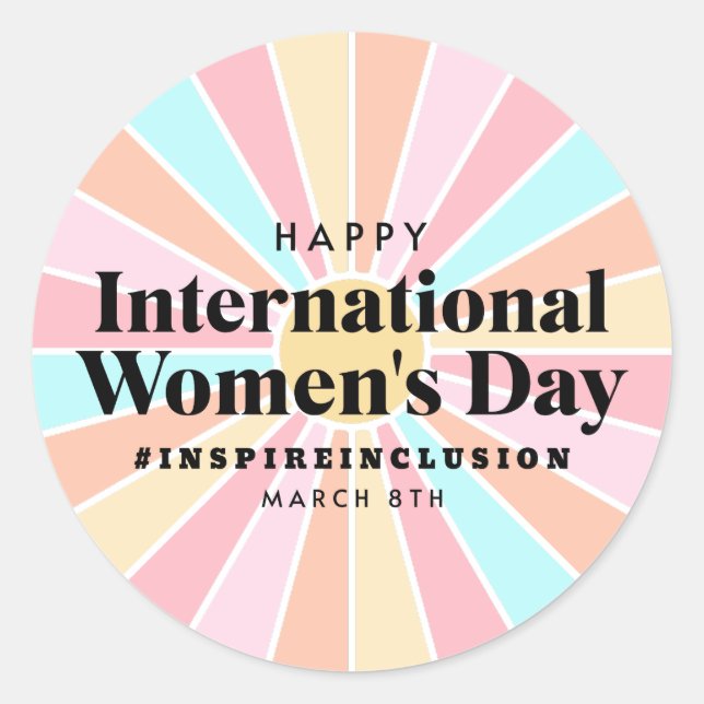 Happy International Women's Day | March 8th Classic Round Sticker (Front)