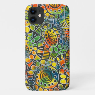 Happy iPhone Acrylic Hand Painted Circles Modern iPhone 11 Case