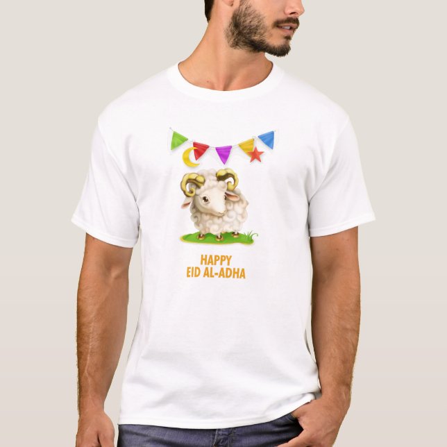 Happy Islamic Eid Al-Adha Mubarak T-Shirt (Front)