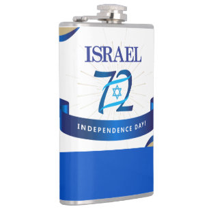Happy Israel Independence Day Blue Star of David Hip Flask