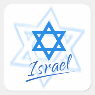 Happy Israel Independence Day Blue Star of David Square Sticker