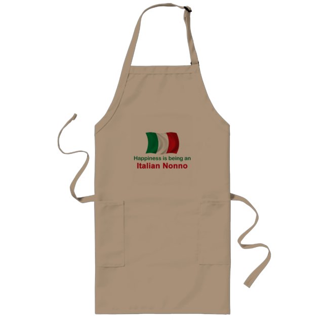 Happy Italian Nonno Long Apron (Front)