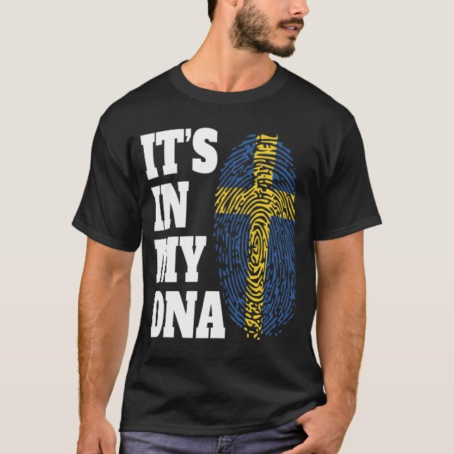 Happy It's In My DNA Sweden Flag Swedish T-Shirt (Front)