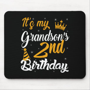 Happy Its My Grandsons 2nd Birthday 2023 2 Years O Mouse Mat
