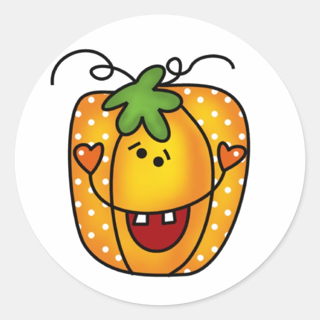 Happy Jack O Lantern Classic Round Sticker (Front)