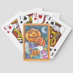 HAPPY JACK O LANTERN FAMILY, COLORFUL AND CUTE PLAYING CARDS