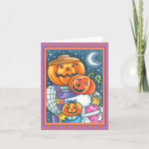 HAPPY JACK O LANTERN FAMILY, COLORFUL & CUTE Blank Card