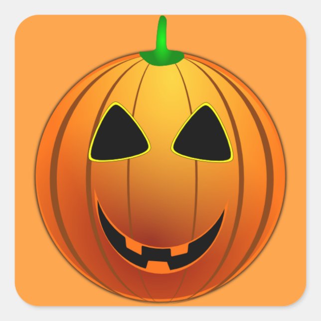 Happy Jack o' Lantern Halloween Sticker (Front)