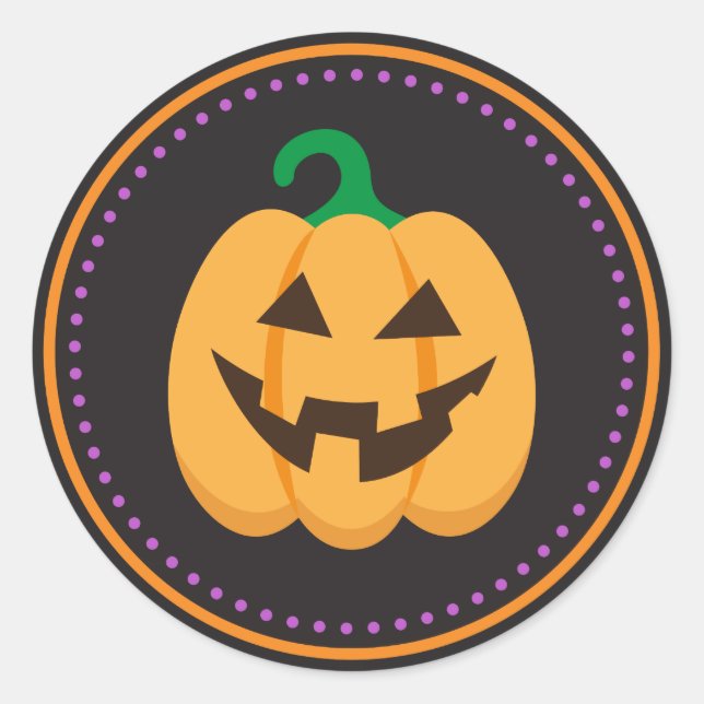 Happy Jack o Lantern pumpkin Halloween stickers (Front)