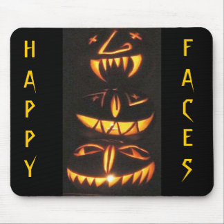 Happy Jack o'Lantern Faces Mouse Mat