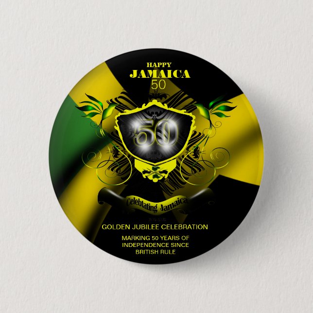 Happy Jamaica 50 Button (Front)