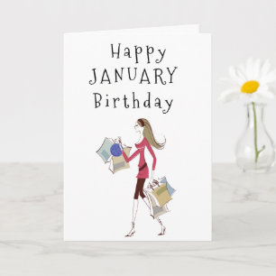 HAPPY ***JANUARY*** BIRTHDAY FOR **HER** CARD