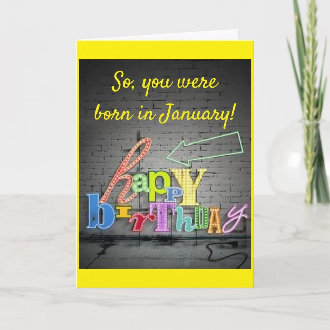 HAPPY ***JANUARY*** BIRTHDAY TO YOU! CARD (Front)