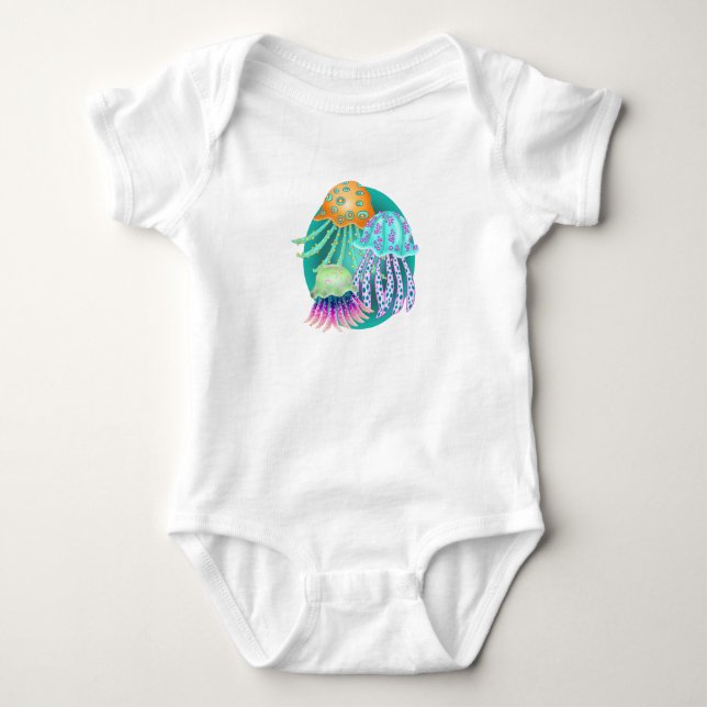 Happy Jellyfish Baby Bodysuit (Front)