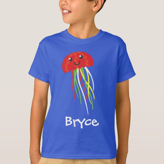 Happy Jellyfish Personalised T-shirt (Front)