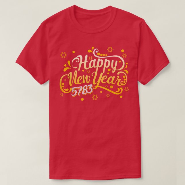 Happy Jewish New Year 5783 Rosh Hashanah 2022 Jewi T-Shirt (Design Front)
