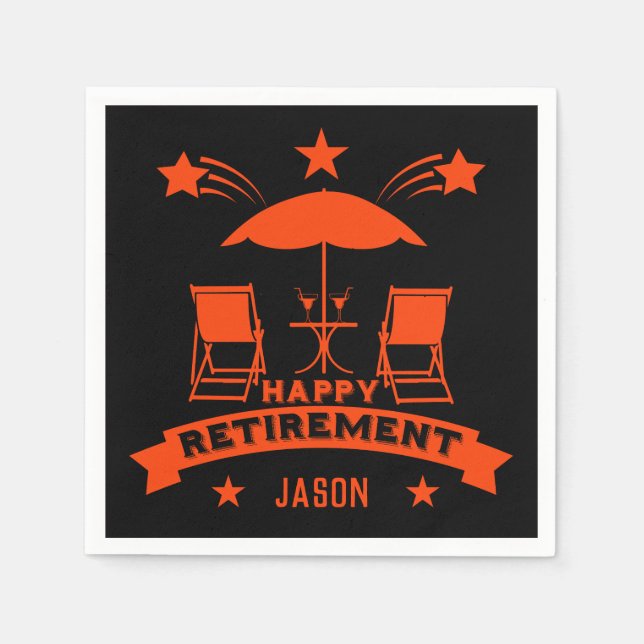 Happy Job Retirement Napkin (Front)