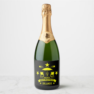 Happy Job Retirement Sparkling Wine Label