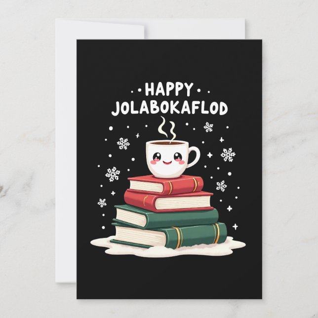 Happy Jolabokaflod Family Celebration Gift Holiday Card (Front)