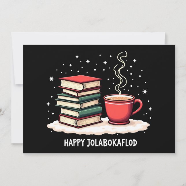 Happy Jolabokaflod Family Celebration Gift Holiday Card (Front)