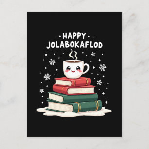 Happy Jolabokaflod Family Celebration Gift Holiday Postcard