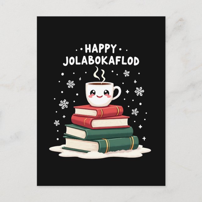 Happy Jolabokaflod Family Celebration Gift Holiday Postcard (Front)