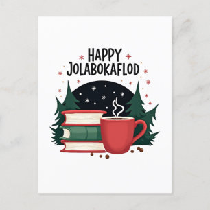 Happy Jolabokaflod Family Celebration Gift Holiday Postcard