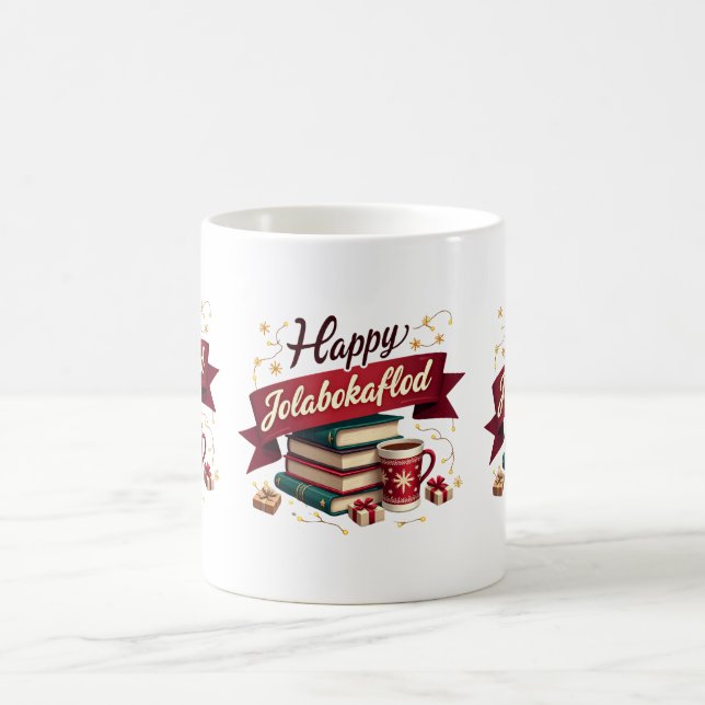 Happy Jolabokaflod Giftholida Invitation Coffee Mug (Center)
