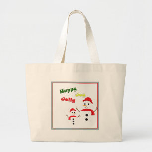 Happy Jolly Joy Large Tote Bag