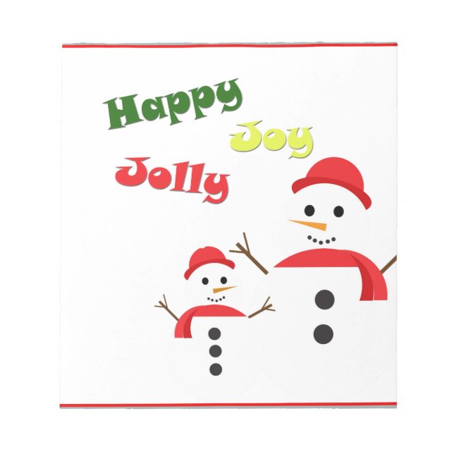 Happy Jolly Joy Notepad (Front)