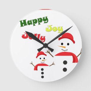 Happy Jolly Joy Round Clock