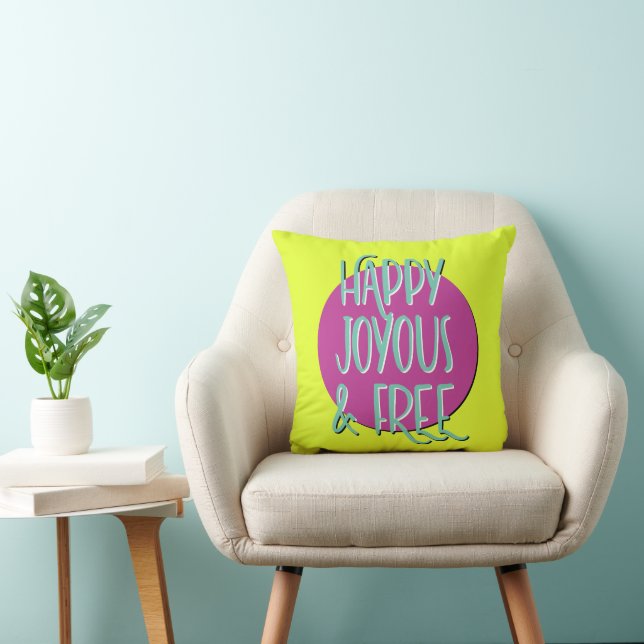 Happy Joyous & Free Recovery Slogan Cushion (Chair)