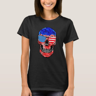 Happy July 4 1776 Usa Skull Wearing 4th Of July Su T-Shirt