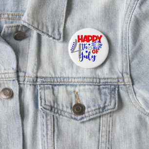 Happy July 4th 6 Cm Round Badge