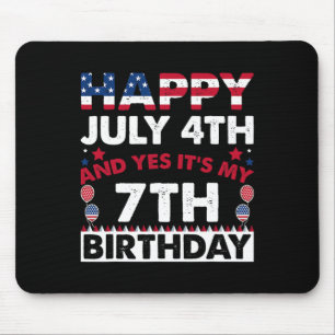 Happy July 4th And Yes It's My 7th Birthday Indepe Mouse Mat